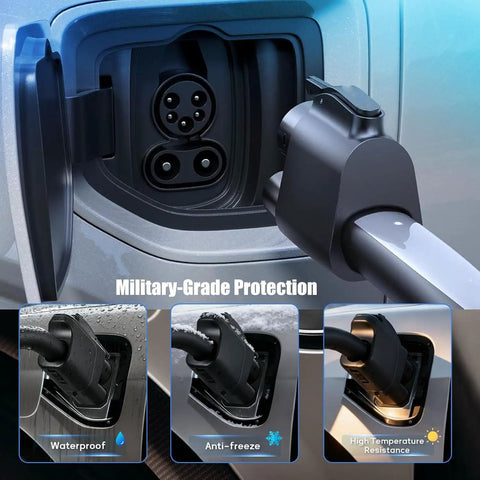 NACS To CCS Electric Vehicle Charging Adapter Compatible With Tesla Superchargers showcasing military-grade protection features.