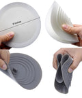 Slick Six Inch Silicone Tub Stopper Two Pack Soft Drain Plug Hair Catcher Universal Fit Bathroom Sink Cover gray and white