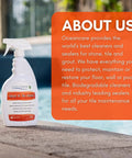 Glass And Tile Shield Sealant For Pool Tile Care, Quart Trigger Spray bottle by pool edge, orange about us label
