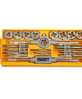 Fresh 20 Pcs Metric Tap And Die Set From M3 To M12 Wrench Included Perfect For Pro DIY Metalwork Repairing Rusty Bolts Spark Plugs And Precision Cutting Threading Kit That Works Like Magic, yellow case with taps and dies