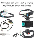 Ride Ready Gy6 50cc To 160cc Ignition Wire Harness Kit With CDI Box, Ignition Coil, Spark Plug, Kill Switch And Key Switch