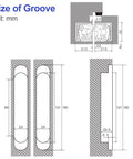 Technical diagram showing dimensions of 2 Pack 6 Inch Hidden Door Hinges For Doors Concealed Invisible Hinges With 180 Degree Swing Heavy Duty 3 Way Adjustable Silver XMZ DDUP Built To Last Durable Door Hardware For Residential And Commercial Use.