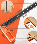 Top Shelf 16 Inch Woodworking Square Ruler Featuring Dead On Sixteenth Inch Markings And Retractable Edge Support For Flawless Right Angle Layouts No Stress Carpentry Projects Boss Grade Tool, shown with measurements.