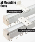 13 Foot Smooth Sliding Ceiling Curtain Track With Wall Mounts Heavy Duty Aluminum Curtain System For Home And Office Quiet Glide Low Friction And Durable No Fuss Install wall and ceiling mounts