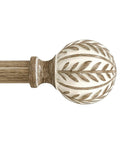 Boho Wood Curtain Rods Set For Windows 48 To 84 Inches One Inch Adjustable Heavy Duty Drapery Rod With Imitation Wood Grain Finials