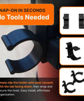 Universal Vacuum Hose Holder Clip Set For Henry, George, James And Charles heavy duty black ABS clips installation view