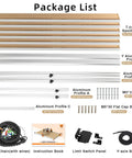 Masuter Pro Y Axis Extension Kit with Upgraded T Slot Hybrid Spoilboard components and accessories shown in package list