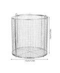 Shineofi Stainless Steel Cleaning Basket For Ultrasonic Machines Heat Resistant Precision Perforated Dip And Drain Tray side view, 15cm diameter.