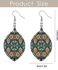 Dark Orange Laser Cut Wood Pendant Earrings For Women With Copper White Gold Plating Lightweight Hypoallergenic Star And Love Shapes, 7cm x 3cm.