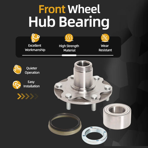 Front Wheel Hub Bearing Assembly For Toyota 4Runner 1996-2001, Sequoia 2001-2007, Tundra 2000-2006, And Tacoma 1999-2004 2WD Only