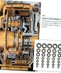 Close-up of 630 Piece Bearing Clip Washer Set With Carbon Steel Locking Washers And Internal Tooth Design with various sizes.