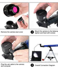 Nova200 Telescope Camera 1080P USB Astronomy Cam installation and connection steps with a telescope and computer