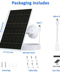 6W Solar Panel For Arlo Cameras Compatible With Arlo Essential 2K 2Nd Gen Essential XL And Spotlight Cameras USB C To Micro USB Plug