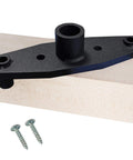 Dowel Jig Kit For Floating Shelves And Invisible Brackets with self-centering drill guide on a wooden board, includes screws.