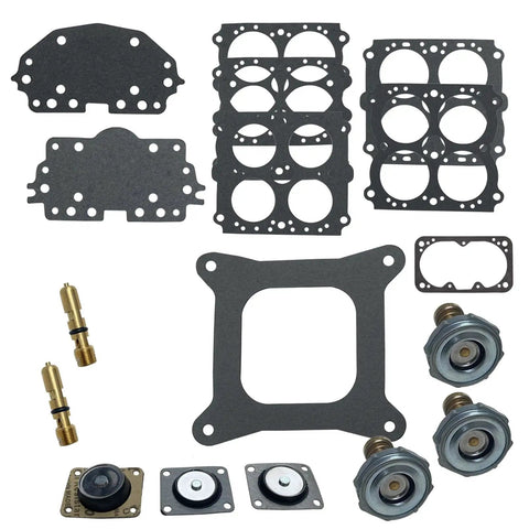 Carburetor Rebuild Kit Replacement For 37-485 Holley 4150 Model Double Pumper with gaskets, O-rings, and power valve parts.