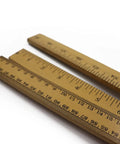 Pack Of 10 39 Inch Wood Double Sided Meter Sticks Yardstick Ruler With 100 Centimeters And 39 Inch Scales Thick Durable Wood Construction No Metal Edge Ideal For School DIY Projects Home Workshop, close-up of wooden rulers with dual scales
