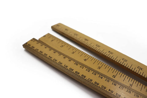Pack Of 10 39 Inch Wood Double Sided Meter Sticks Yardstick Ruler With 100 Centimeters And 39 Inch Scales Thick Durable Wood Construction No Metal Edge Ideal For School DIY Projects Home Workshop, close-up of wooden rulers with dual scales