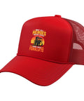 Forklift Operator Warehouse Trucker Hat With Adjustable Mesh Back Red Cap for Crew Gift with forklift graphic and slogan