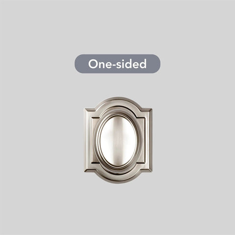 One-sided view of the Keyed Entry Door Knob With SmartKey Rekey Tech And Microban Protection In Satin Nickel