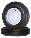 Two Pack Trailer Tire On Rim 480X8 4.80-8 Load Range C 5 Lug White Wheel For Utility Trailers With DOT Approval 2 Year Warranty