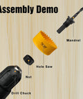 Assembly demo of Six Piece Hole Saw Set With Arbor Adapter Makes Short Work Of Wood Metal Plastic Drywall Cutter Kit.