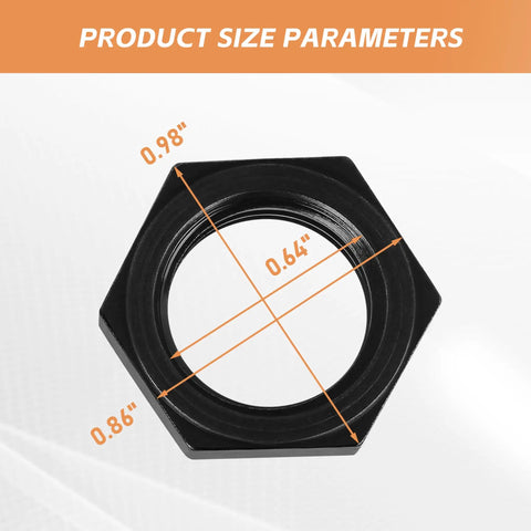 Left Hand Thread Blade Arbor Nut For Delta Unisaw Right Tilt Saws, dimensions labeled, close-up view