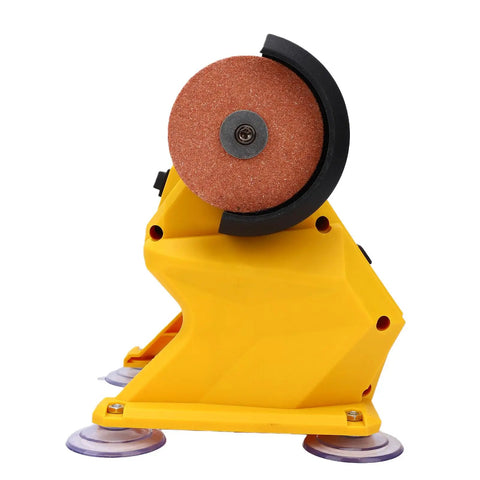 Jeffergarden Cordless Mini Bench Grinder With Dual 2.8 Inch Grinding Wheels And Four Suction Cups For Sanding Sharpening Polishing featuring a powerful grinding wheel.