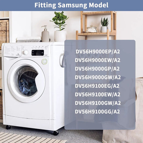 Upgraded Dryer Repair Kit For Home Quick Fix with white washer and compatible Samsung model list displayed