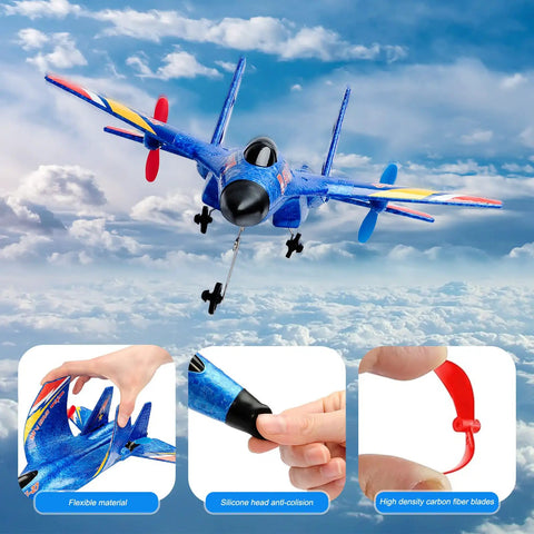 SU27 RC Airplane Ready To Fly Glider With 2.4 GHz Remote Control features flexible EPP foam, silicone nose, carbon fiber blades.