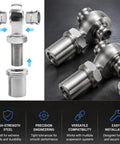 Beefy Heavy Duty Seven Eighths Inch UNC Fourteen Thread Heim Joint Rod End Kit For Steering And Suspension Fits One Point Five Inch Tubing Includes Spacers And Lock Nuts Steel Construction Delivers Reliable Long Term Performance, steel rod ends with spacers