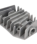2 Pack Aluminum Air Compressor Cylinder Heads For 4/3/5P, 48mm By 72mm, showing cast aluminum with cooling fins.