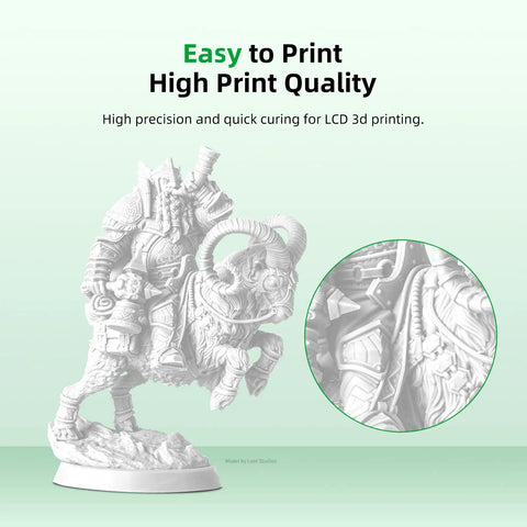 Plant Based White 3D Printer Resin For LCD Machines With Low Odor Soy Formula Dead Nuts Precise Details Fast Curing 405Nm Ultraviolet Blend Smooth Layers And No Stress Cleanup One Kilogram Batch