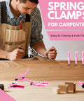 12 Pack Pink 3 5 Inch Nylon Spring Clamps Tough As Nails Heavy Duty Plastic Clips With Secure Hold used in carpentry projects.