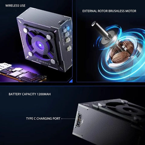 High Speed Solder Fume Extractor With UV Curing And Cooling Function 10000 RPM Welding Ventilator with circuit board and motor