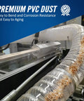 Heavy PVC 4 Inch By 50 Foot Clear Dust Collection Hose With Flexible Debris And Fume Flow in use at workshop machine