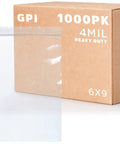 6x9 Heavy Duty Zip Bags 1000 Count Clear Plastic Reclosable Zipper Baggies 4 Mil Thick Freezer Storage Poly Bags for Food Tools Sharp Objects Multi Purpose Storage for Freezer Pantry Meal Prep Bulk Organization at Home Office Garage. Clear 6x9 4 mil zip bag