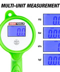 Pro Grade Digital Tire Inflator With Gauge And LCD Display multi-unit measurement options
