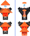 90 Degree Woodworking Corner Clamps Set Of 4 Pro Right Angle Clamp Kit, showing spring tension and adjustable components