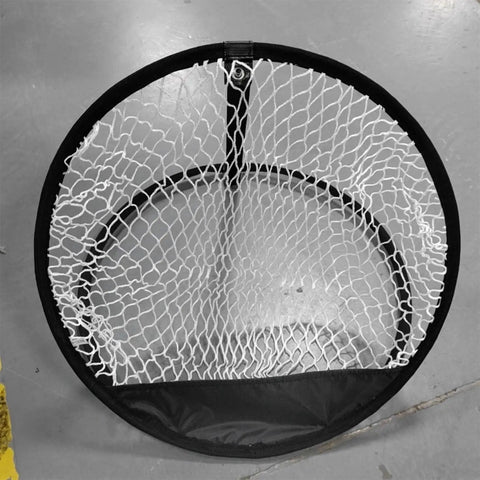 Backyard Golf Practice Net For Driving Range And Indoor Hitting, high-quality tear-resistant polyester chipping net, top view.