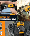 Cordless Heat Gun Kit With 20V Lithium Ion Battery 4Ah Rechargeable Pack And Charger Portable Hot Air Tool with three nozzles
