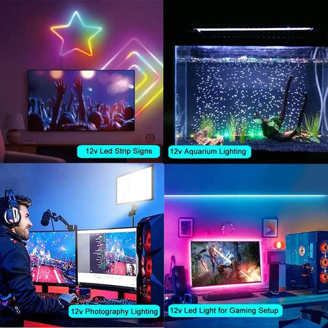 12V 2A DC Power Supply With Inline On Off Switch No Fuss Toggle For Under Cabinet Lighting And Bedside LED Strips 24W Max Output Easy Reach Control From Any Outlet. Used for 12V LED strip signs, aquarium lighting, photography lighting, and gaming setup.