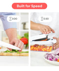 Comparison of chopping time with Must Have All In One Veggie Chopper With Spiralizer And Bowl Time Saving Food Chopper 4 In 1