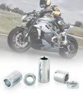 Beefy Eleven Piece M12 Axle Bushing Spacer Kit In Steel For Most Motorcycles With A Classic 12mm Axle Fit Inner Diameter About 12.2mm Outer Diameter 19mm And Lengths From 5mm To 50mm Includes M12 Nut Built Tough For A Snug Durable Ride. steel motorcycle axle spacers with M12 nut