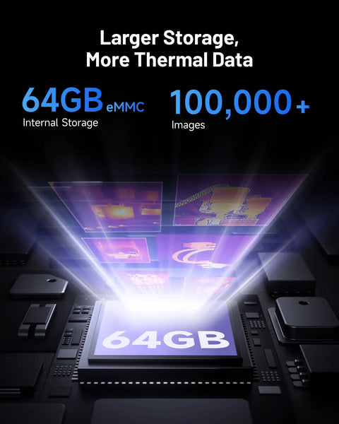3.5 Inch Dual Lens Thermal Imaging Camera With 512 X 384 TISR Resolution, showcasing 64GB storage capacity.