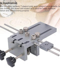 Self Centering Dowel Jig Kit With Quick Release Clamp And Aluminum Drill Guide for precise woodworking alignment.