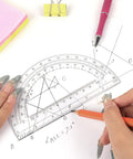 Using Clear 6 Inch Protractor Set Of 2 For Geometry Classrooms And Offices See Through 180 Degree Protractors With Easy Read Scale Transparent School Supplies For Students And Teachers for angle measurement on paper