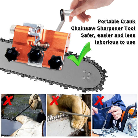 Chainsaw Sharpener Kit With Vise And Hand Crank Sharpening Jig, Portable Chain Saw Sharpener Tool For All Saws