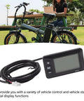 GD01 Electric Bike Dashboard Meter With LCD Screen For 22.2mm Handlebar, shown with an electric bike in the background