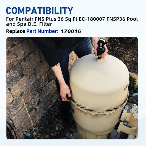 Person installing Tank Bottom Assembly 170016 With Clamp For Pentair FNSP36 FNS Plus 36 Sq Ft DE Filter EC 180007 Replacement Part