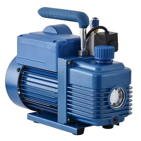 Vacuum Pump Vi120SV 1 Liter Variable Frequency R410 Filtration for air conditioners, blue, front view showing design features.